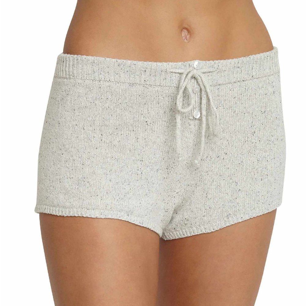 NWT Eberjey Paula Drawstring Shorts Speckled Grey S/M